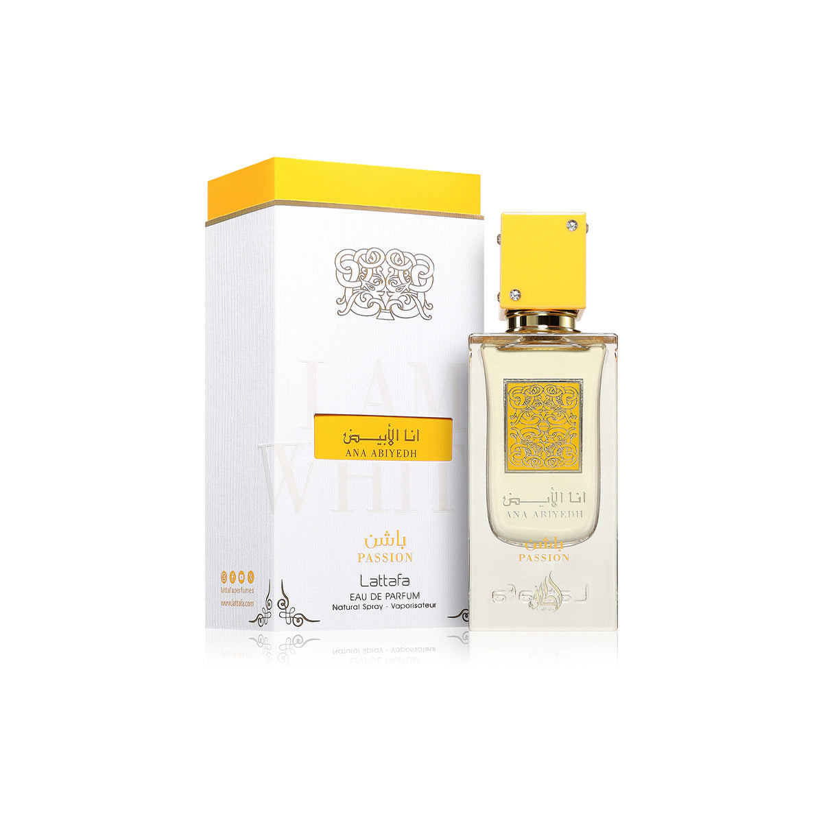 Verpackung von Lattafa Ana Abiyedh Passion Eau de Parfum, 60 ml